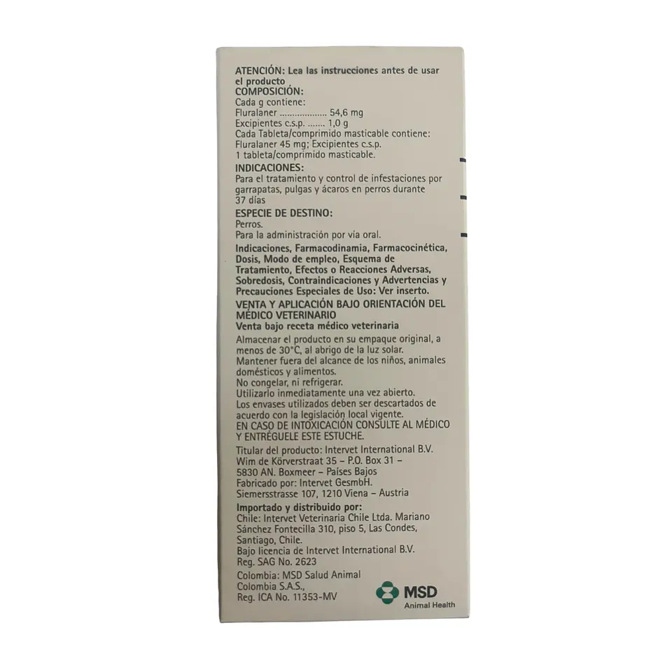 Bravecto Desparasitante Externo 1 Tableta/Comprimido Masticable 2