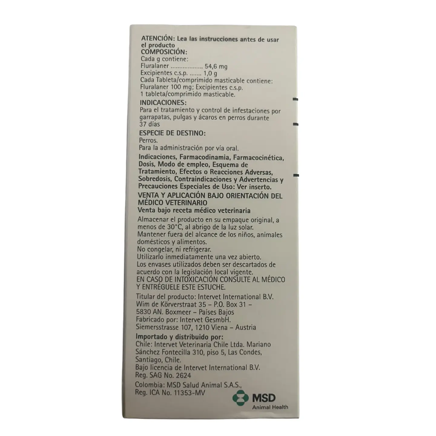 Bravecto Desparasitante Externo 1 Tableta/Comprimido Masticable 4