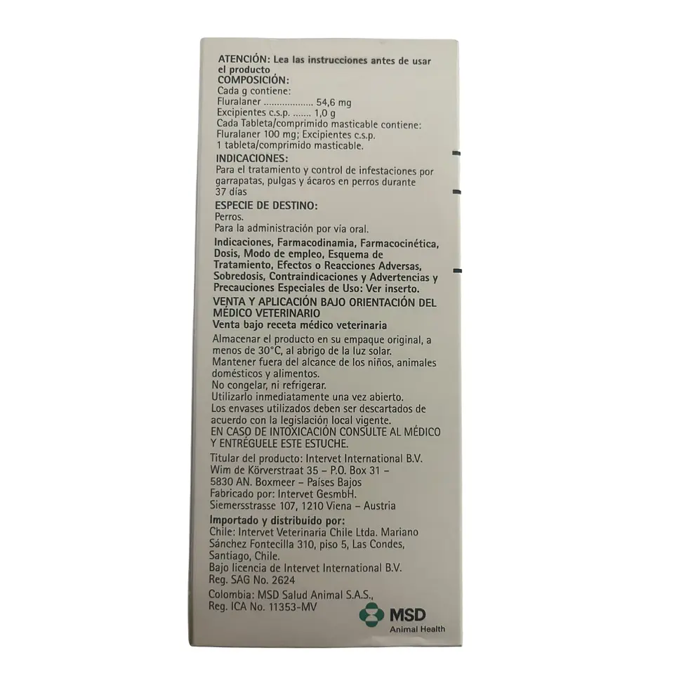Bravecto Desparasitante Externo 1 Tableta/Comprimido Masticable 4