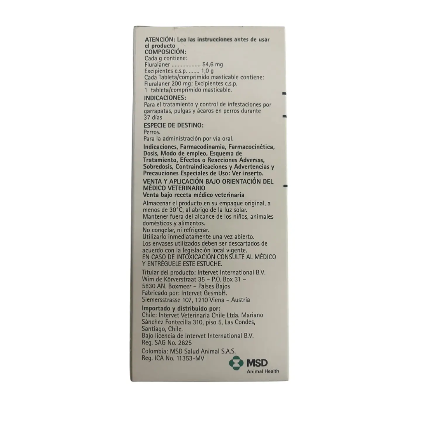Bravecto Desparasitante Externo 1 Tableta/Comprimido Masticable 6