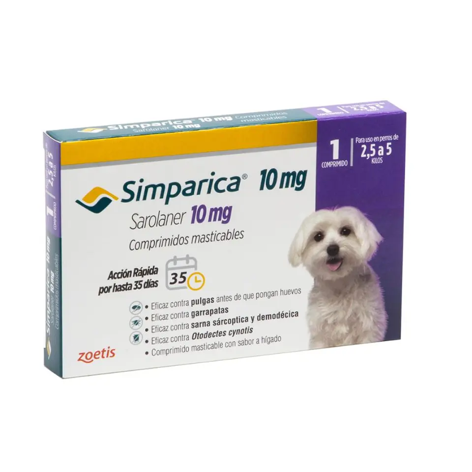 Simparica Comprimido Masticable - Desparasitante Externo - 6