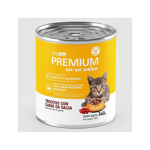 Alimento Húmedo para Gato Cachorro VitalCan Premium 340g