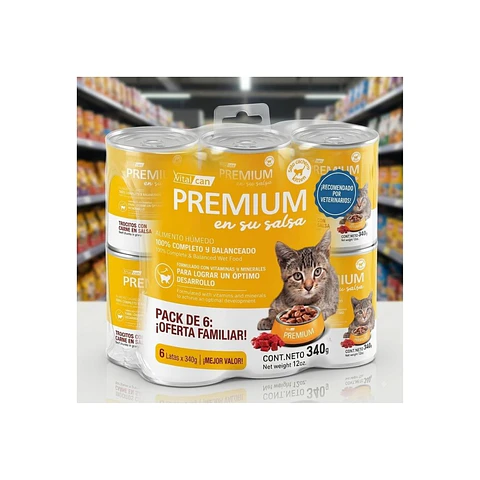 Alimento Húmedo para Gato Cachorro VitalCan Premium 340g