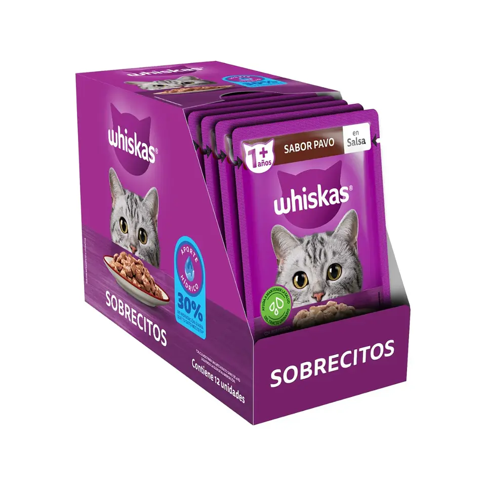 Alimento Húmedo Trocitos en salsa Whiskas sabor Pavo 85g 1