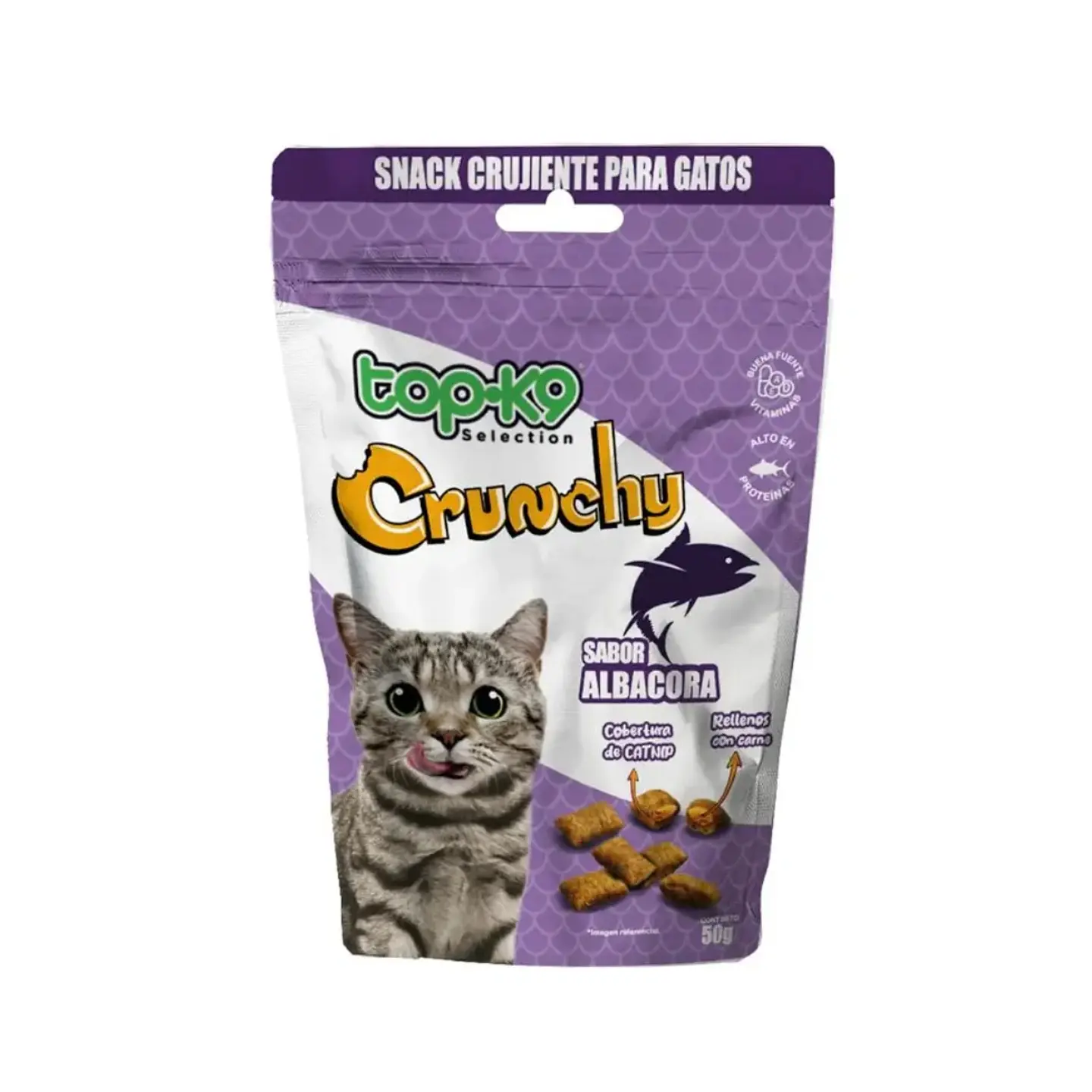 Snack Crunchy para Gatos sabor Albacora 50g  2