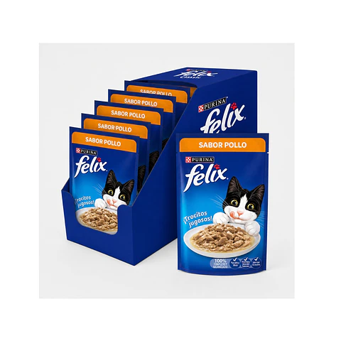 Félix Trocitos Jugosos Sabor Pollo 85g 