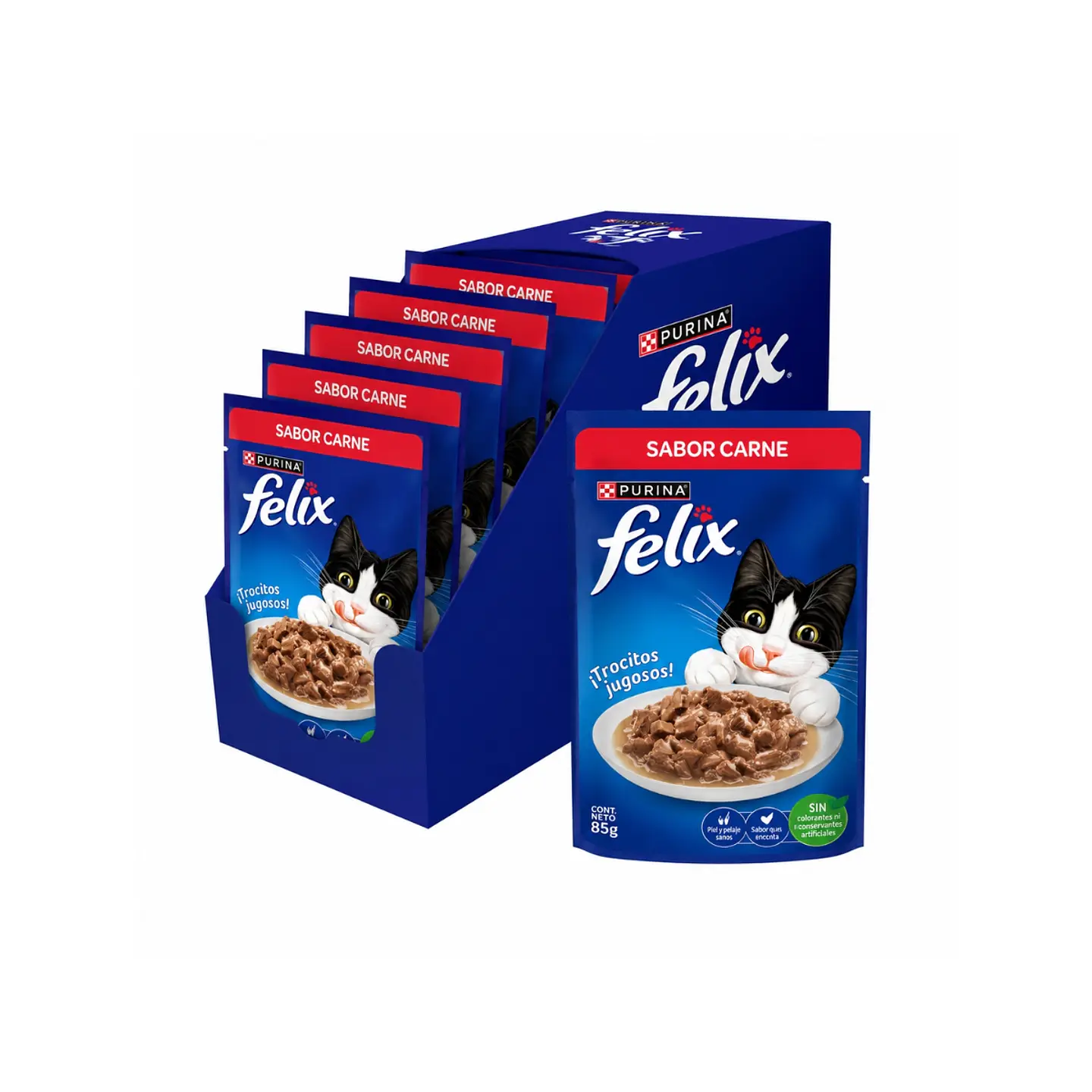 Félix Trocitos Jugosos Sabor Carne 85g 1