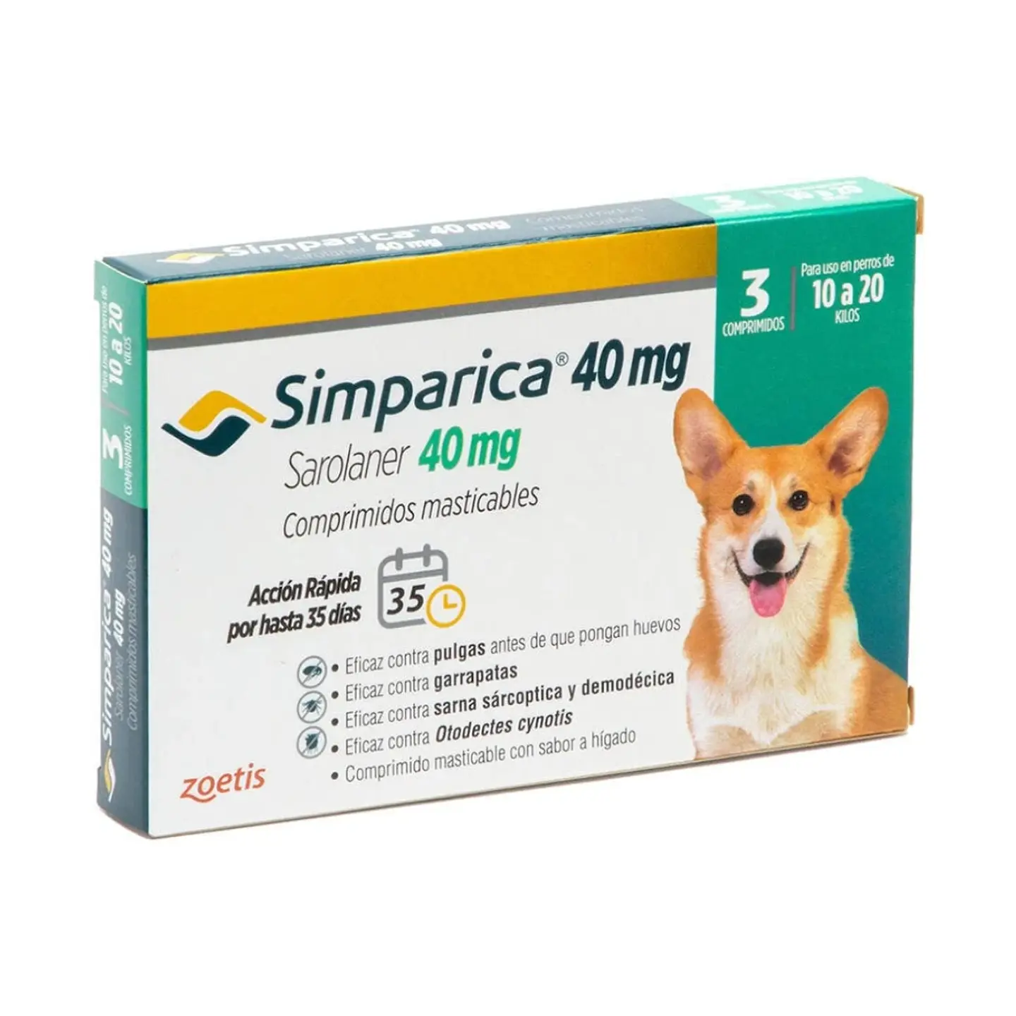 Simparica Comprimido Masticable 10 a 20 Kg- Desparasitante Externo - 2