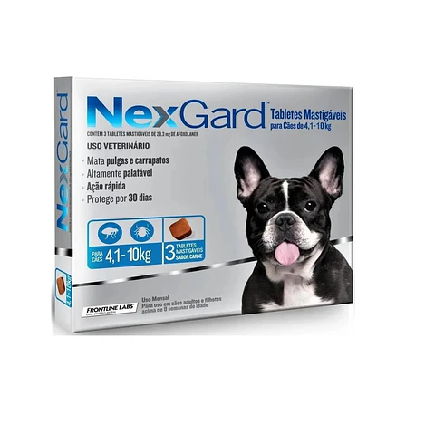 NexGard Masticable 4.1 a 10 Kg -Desparasitante Externo- 
