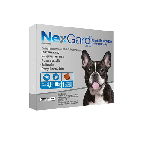 NexGard Masticable 4.1 a 10 Kg -Desparasitante Externo- 