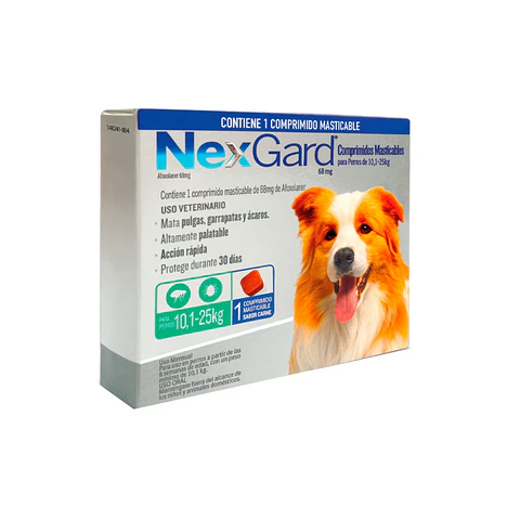 NexGard Masticable 10 a 25 Kg -Desparasitante Externo- 