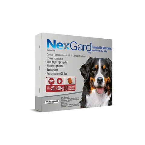NexGard Masticable 25 a 50 Kg -Desparasitante Externo- 