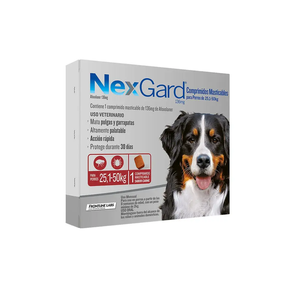 NexGard Masticable 25 a 50 Kg -Desparasitante Externo-  1