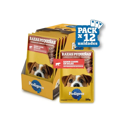 Sachet Húmedo Razas Pequeñas para Perro Adulto Carne en Salsa 100g