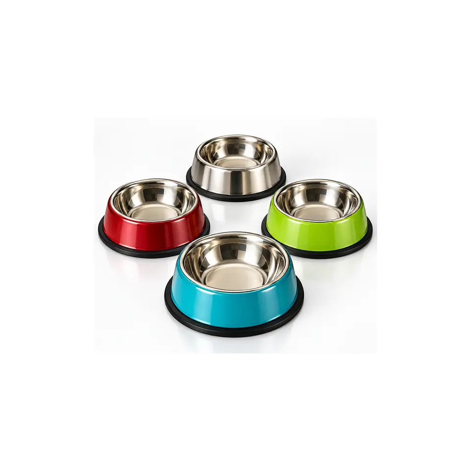 Plato Acero Inoxidable Mascotas Colores 1