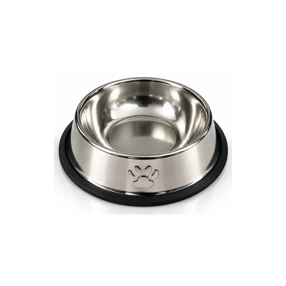 Plato Acero Inoxidable Antideslizante Mascotas 1
