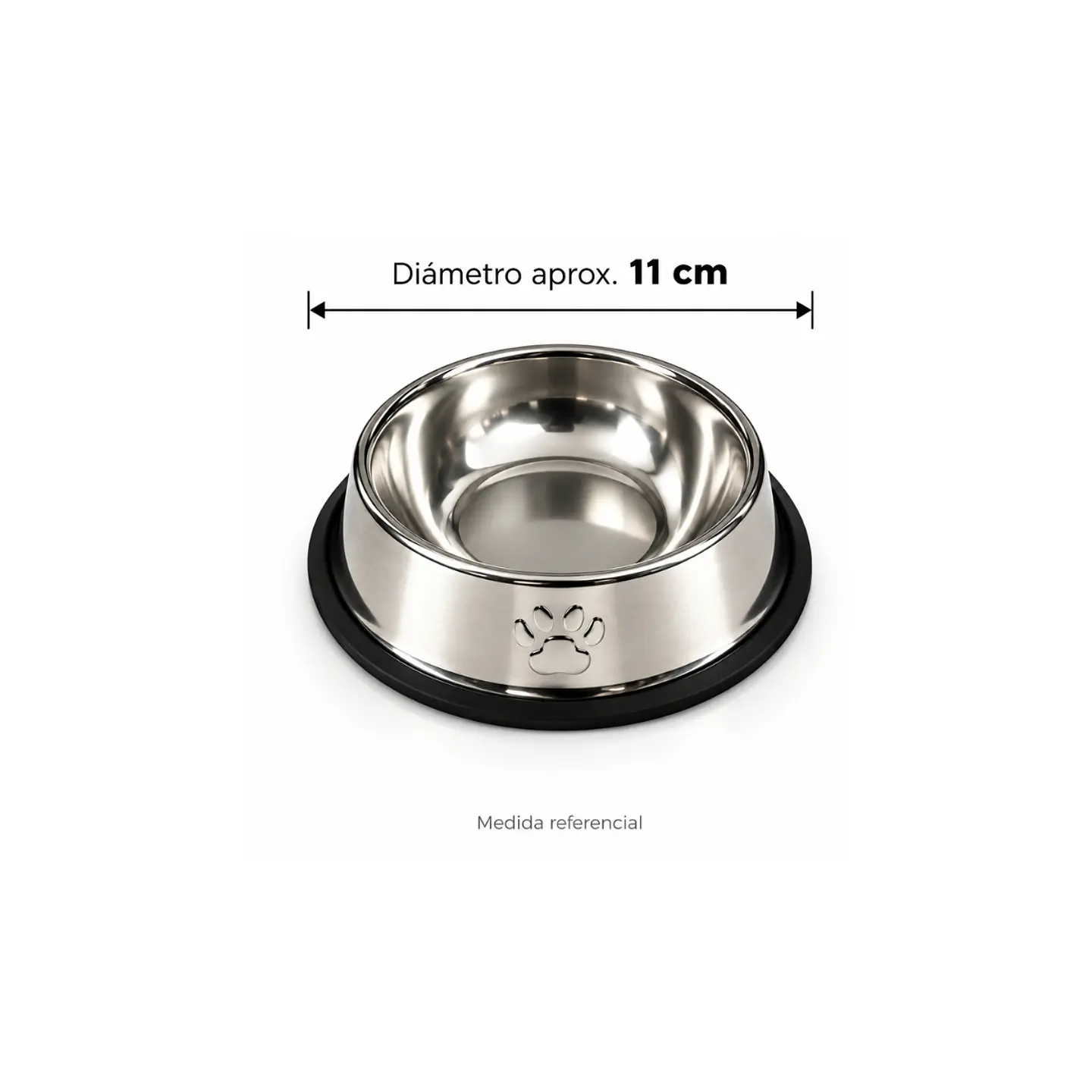 Plato Acero Inoxidable Antideslizante Mascotas 2