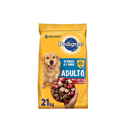 Pedigree Adulto sabor Carne, Pollo y Cereales 21 Kg 
