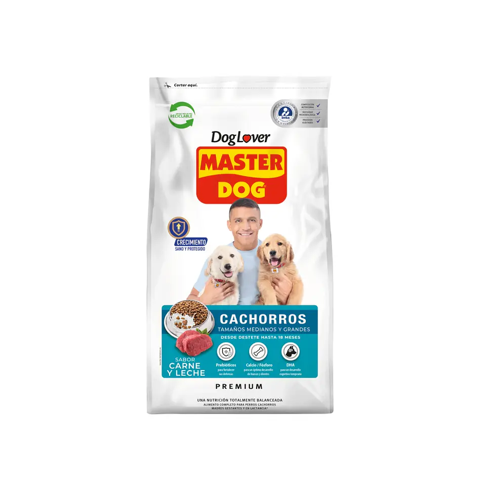 Master Dog Cachorro 18 Kg Premium sabor Carne y Leche 1