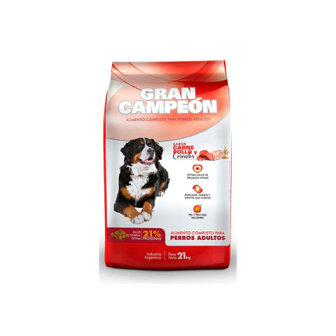 Gran Campeón Adulto 21 Kg sabor Carne, Pollo y Cereales