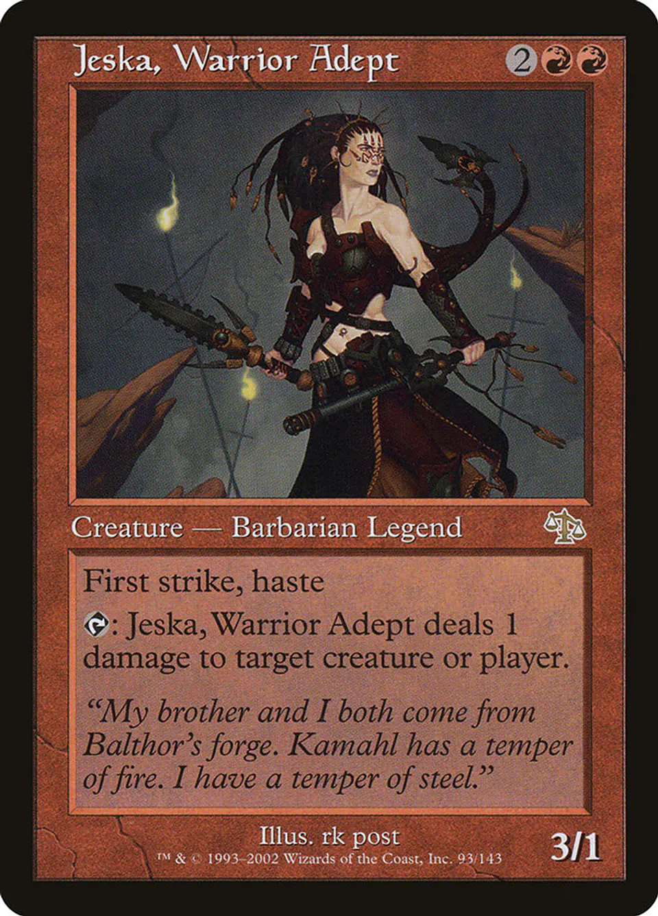 Jeska, Warrior Adept (Retro Frame) | Español | EX | JUD 1