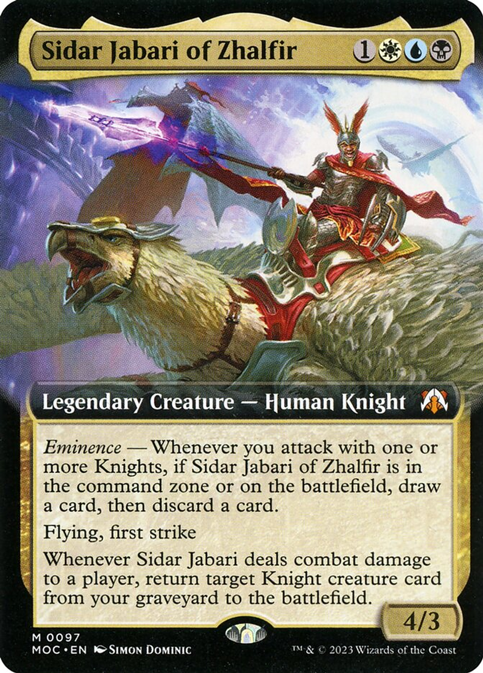 Sidar Jabari of Zhalfir (Extended Art) | Inglés | NM | MOC 1