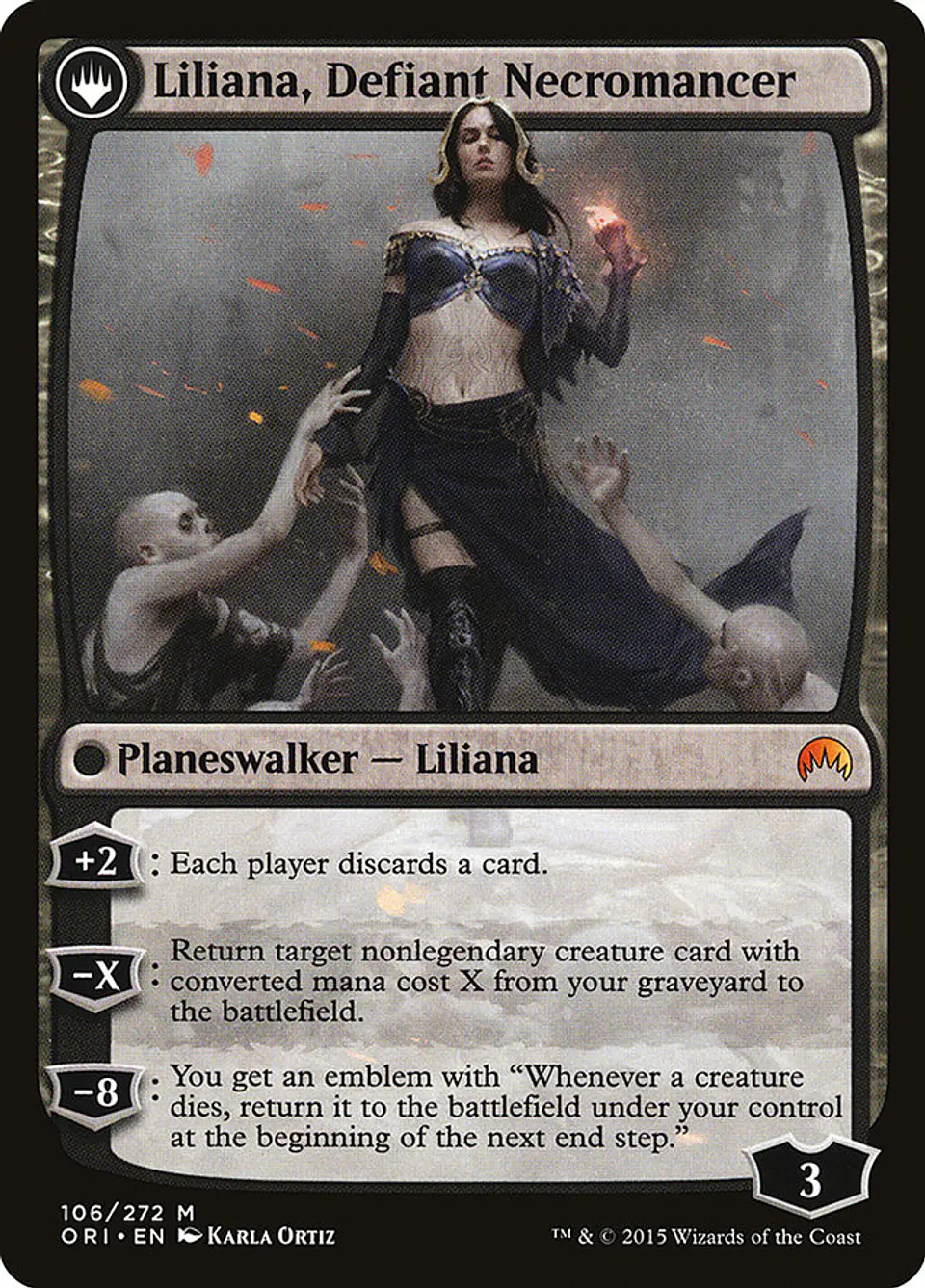 Liliana, Heretical Healer // Liliana, Defiant Necromancer | Español | EX | ORI 2