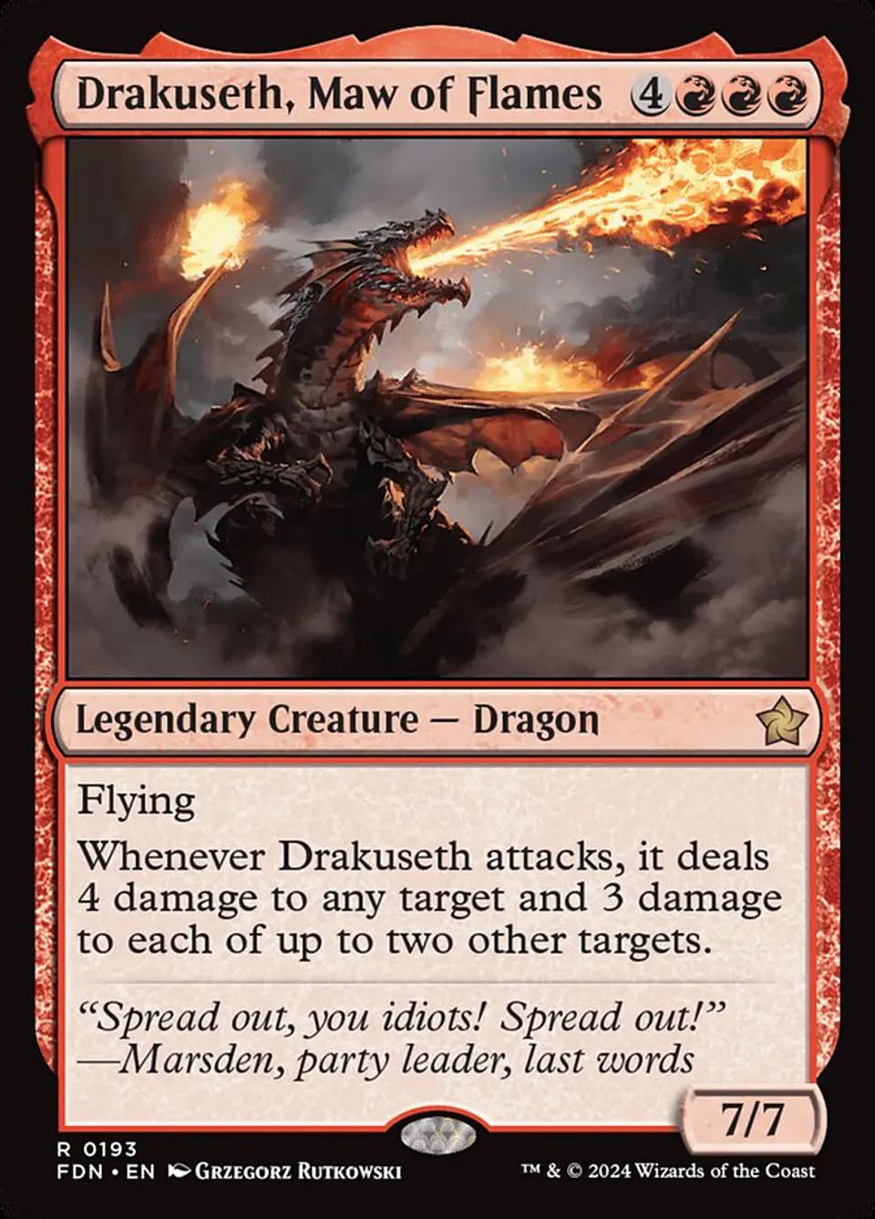 Drakuseth, Maw of Flames | Español | EX | FDN 1