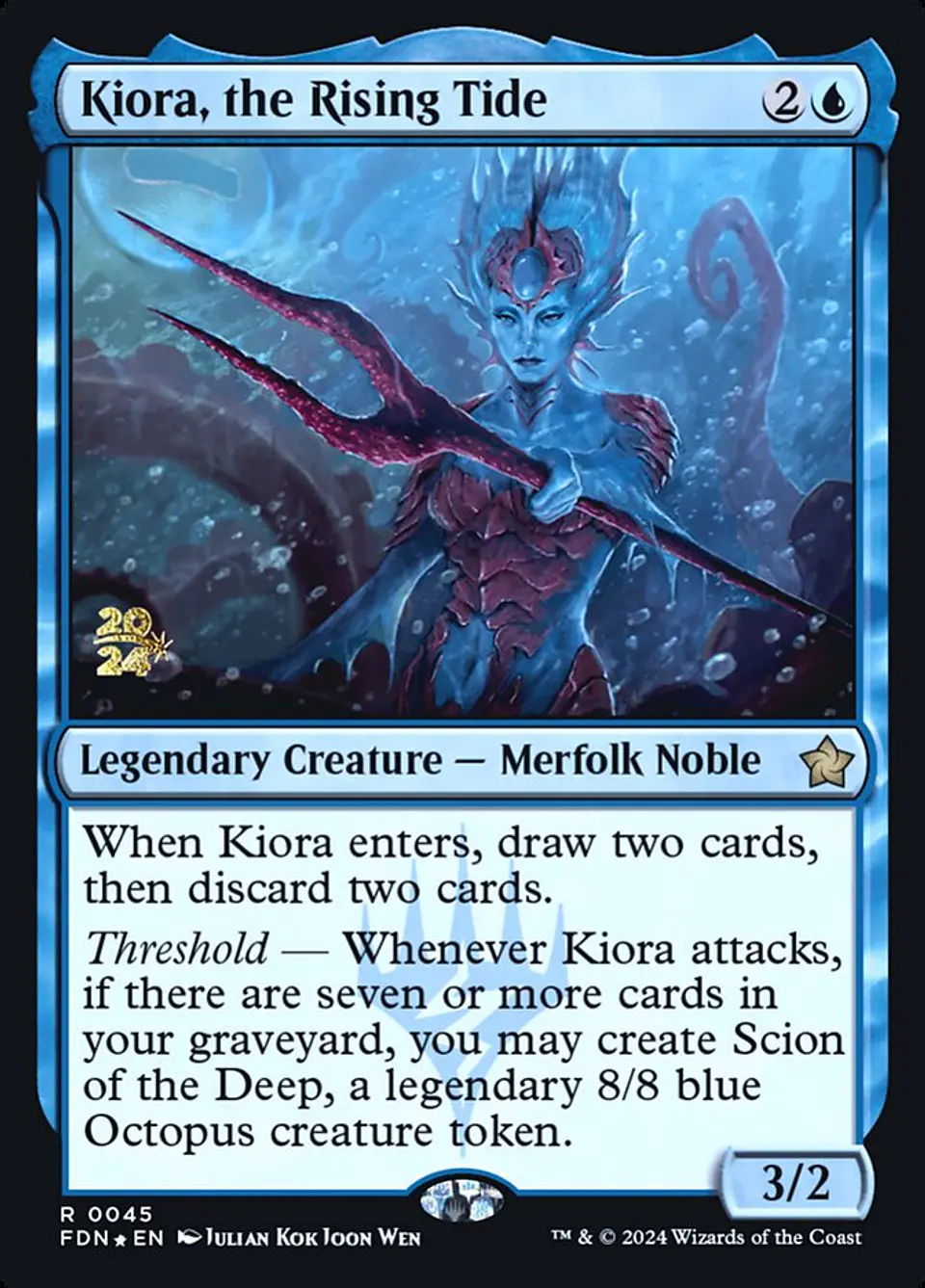 Kiora, the Rising Tide (Launch foil) | Español | NM | PFDN 1