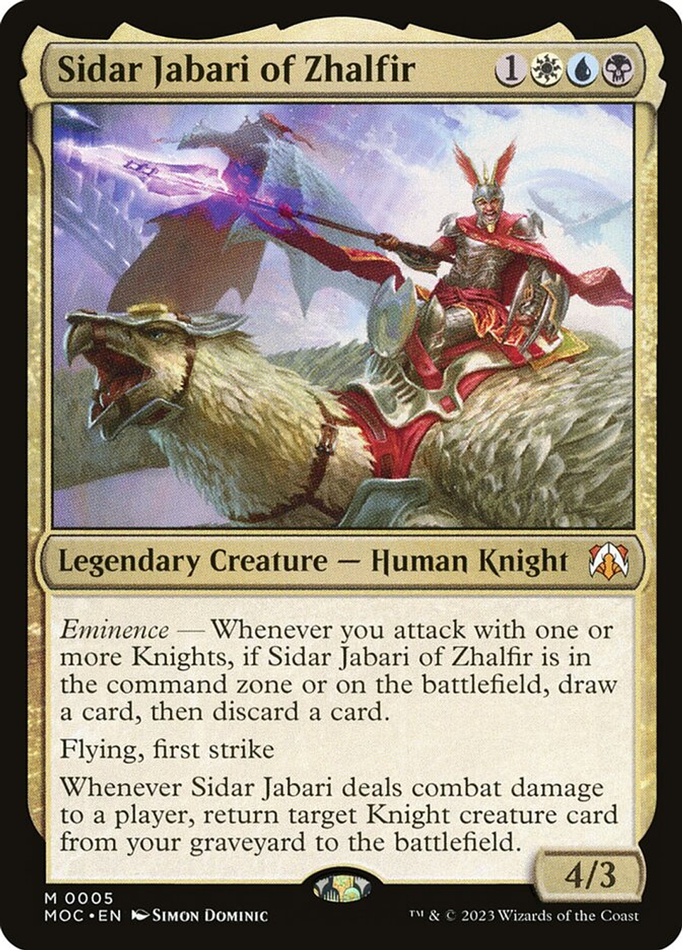 Sidar Jabari of Zhalfir (foil) | Inglés | NM | MOC 1