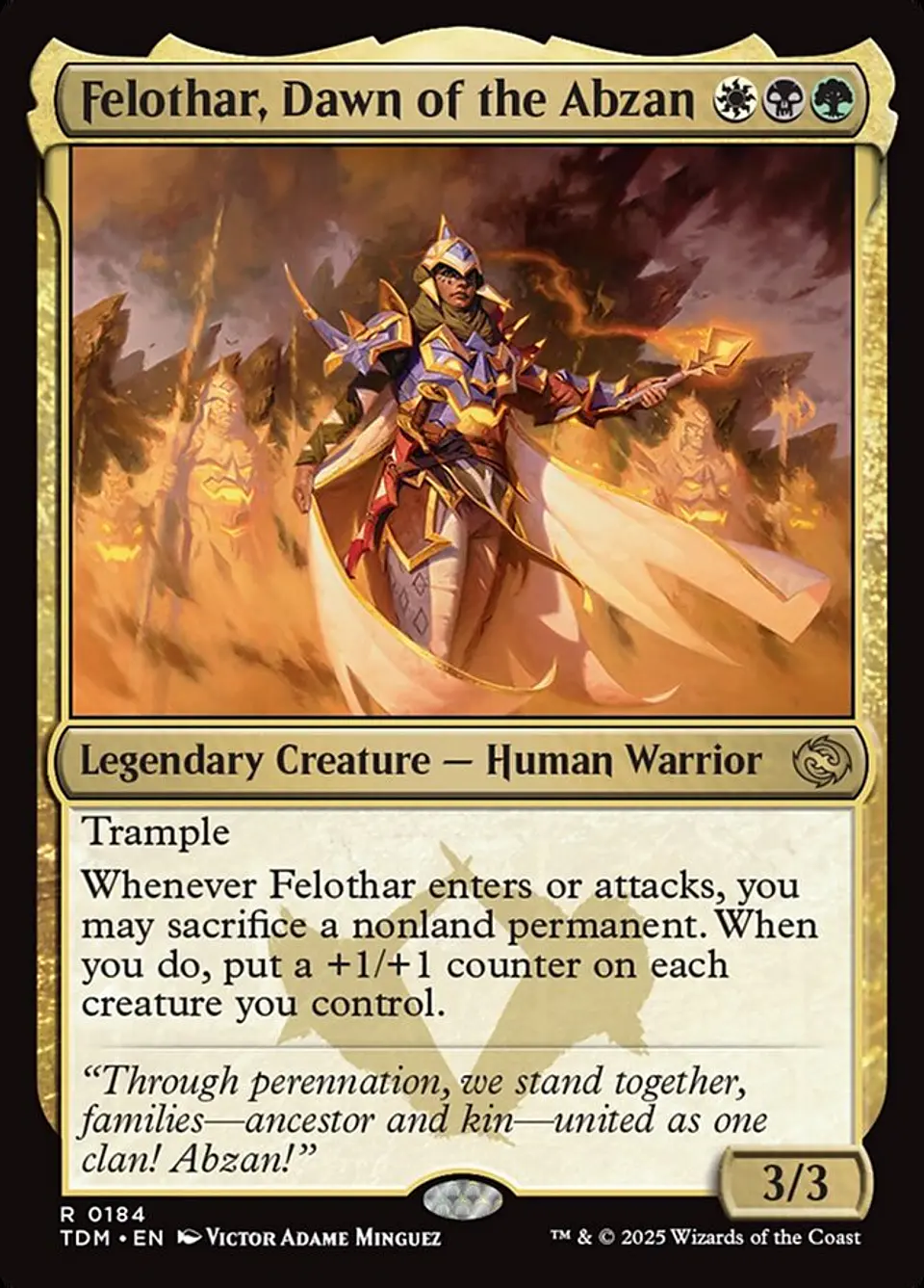 Felothar, Dawn of the Abzan | Inglés | EX | TDM 1