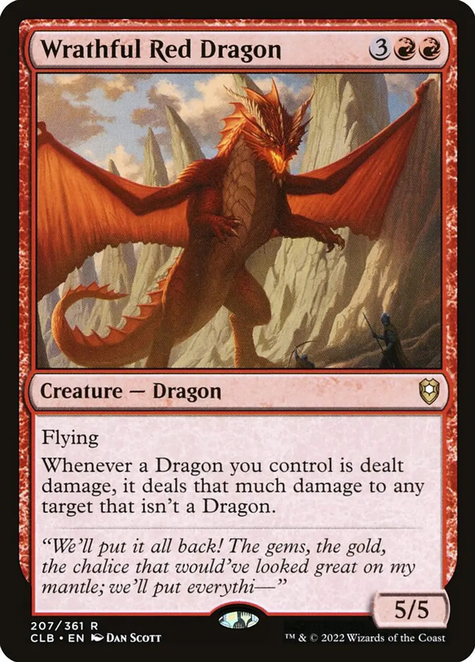 Wrathful Red Dragon (foil) | Español | NM | CLB 1