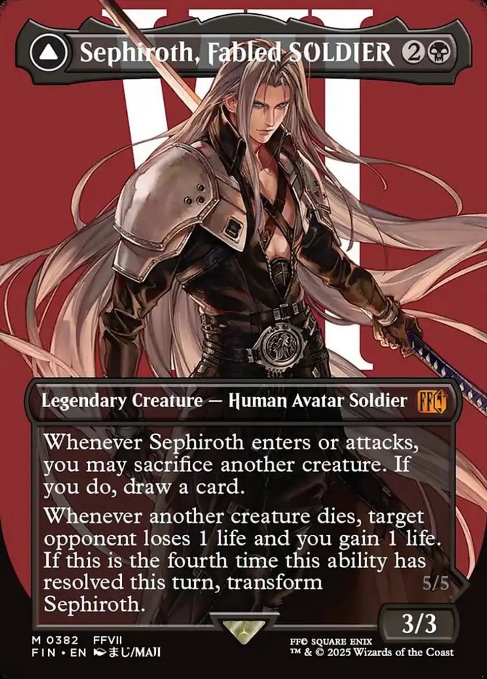 Sephiroth, Fabled SOLDIER // Sephiroth, One-Winged Angel (Borderless) | Inglés | NM | FIN 1