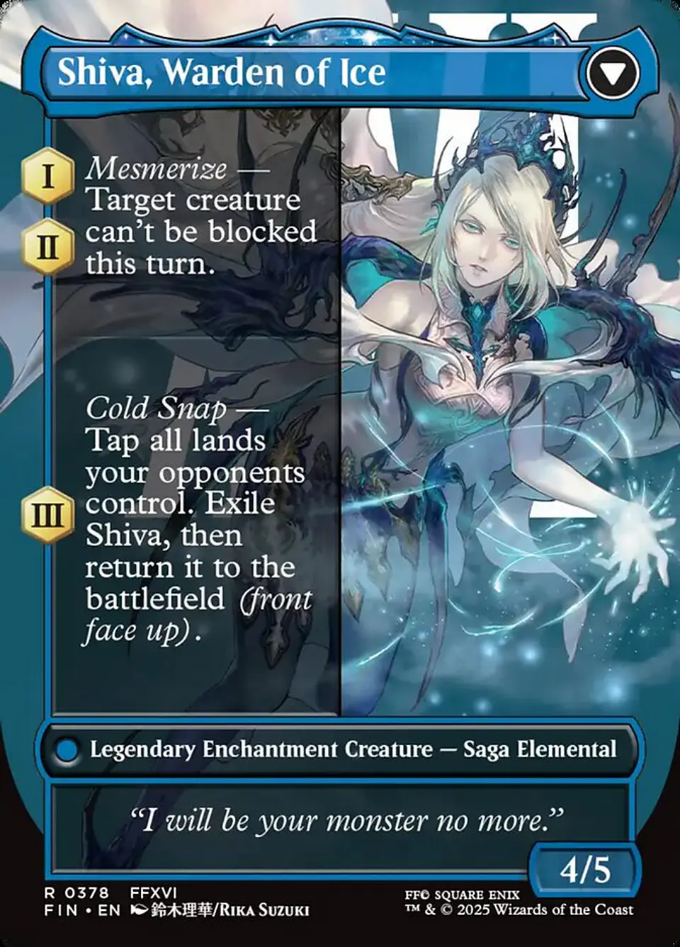 Jill, Shiva's Dominant // Shiva, Warden of Ice (Borderless) | Inglés | NM | FIN 2