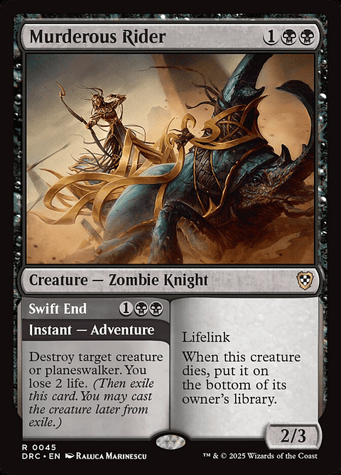 Murderous Rider // Swift End | Inglés | NM | DRC