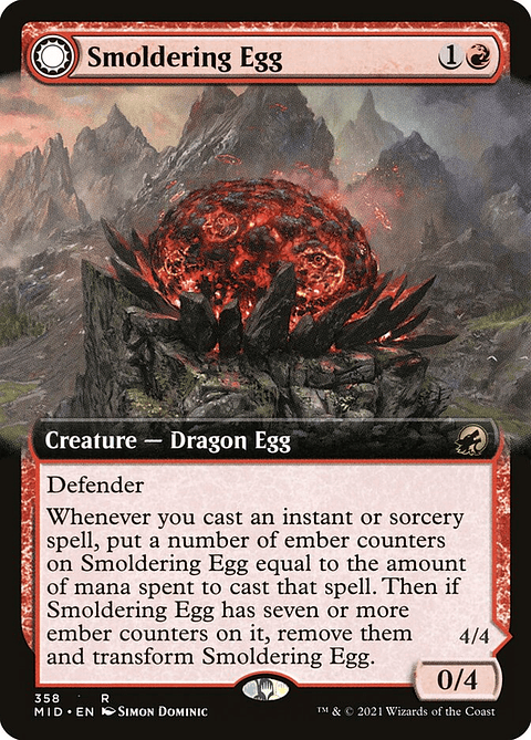 Smoldering Egg // Ashmouth Dragon (Extended Art foil) | Inglés | NM | MID