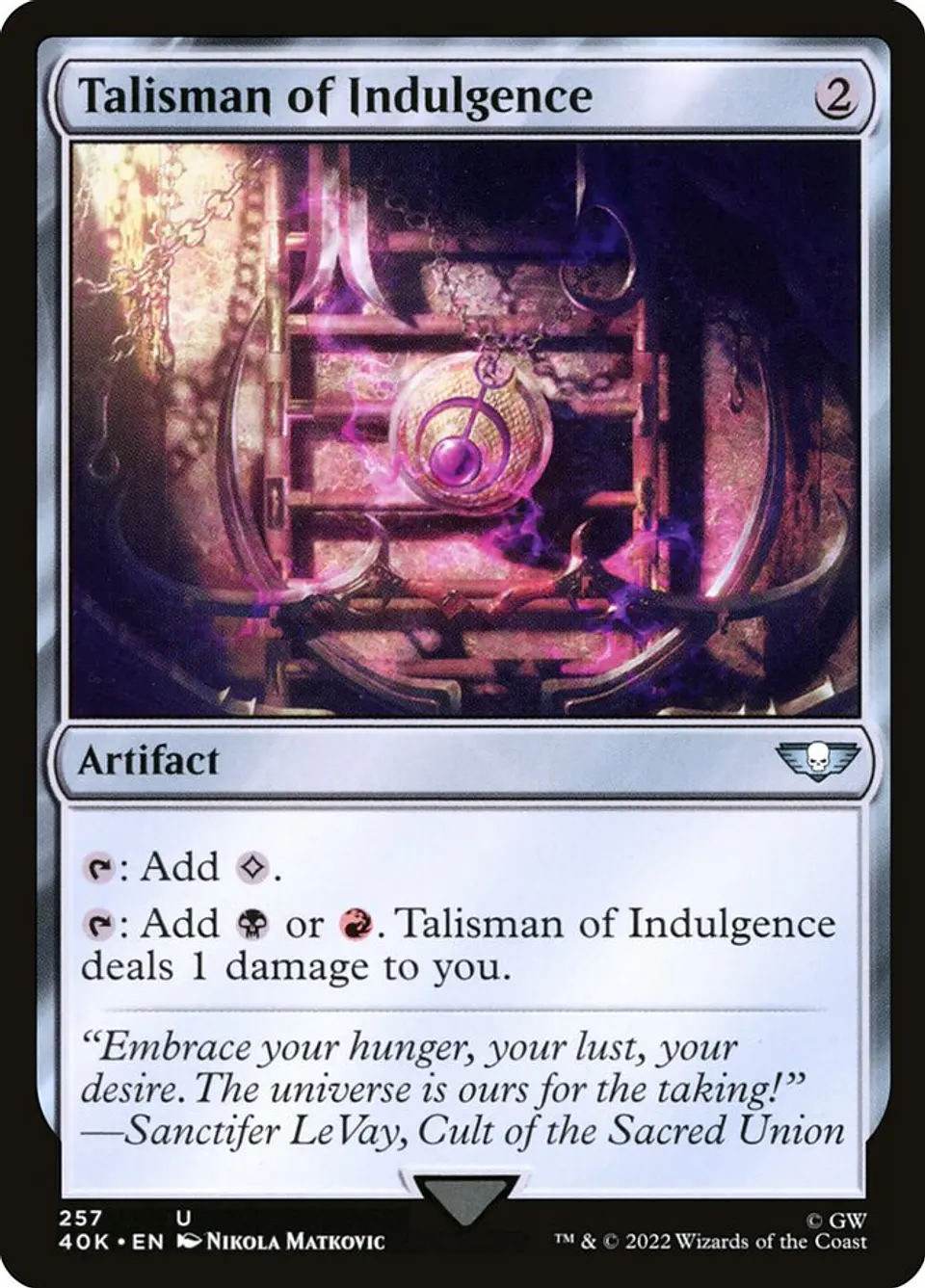 Talisman of Indulgence | Inglés | NM | 40K 1