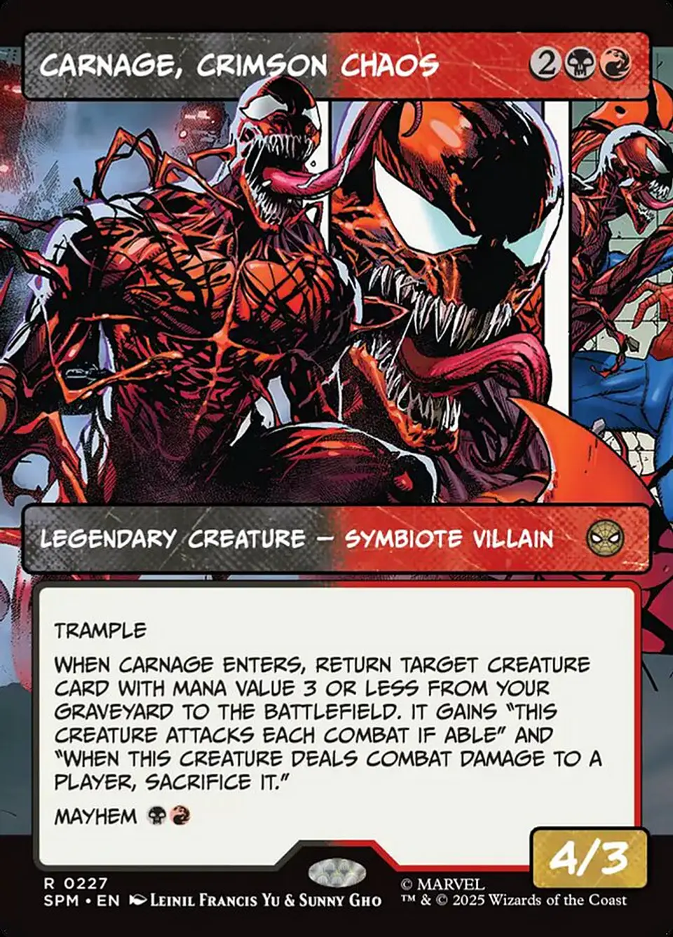 Carnage, Crimson Chaos (Showcase foil) | Inglés | NM | SPM 1