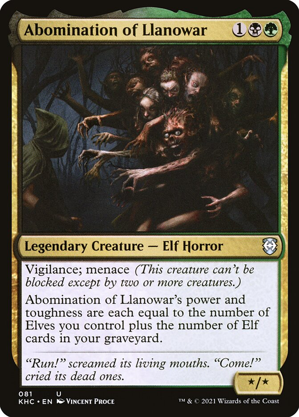 Abomination of Llanowar | Inglés | NM | KHC 1