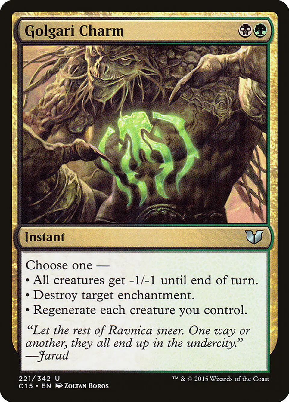 Golgari Charm | Inglés | EX | C15 1