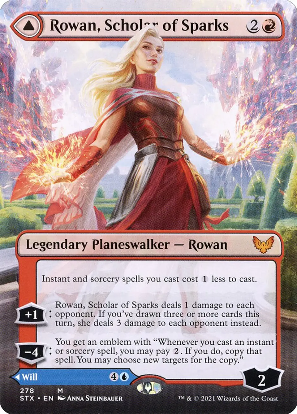 Rowan, Scholar of Sparks // Will, Scholar of Frost (Borderless) | Inglés | NM | STX 1