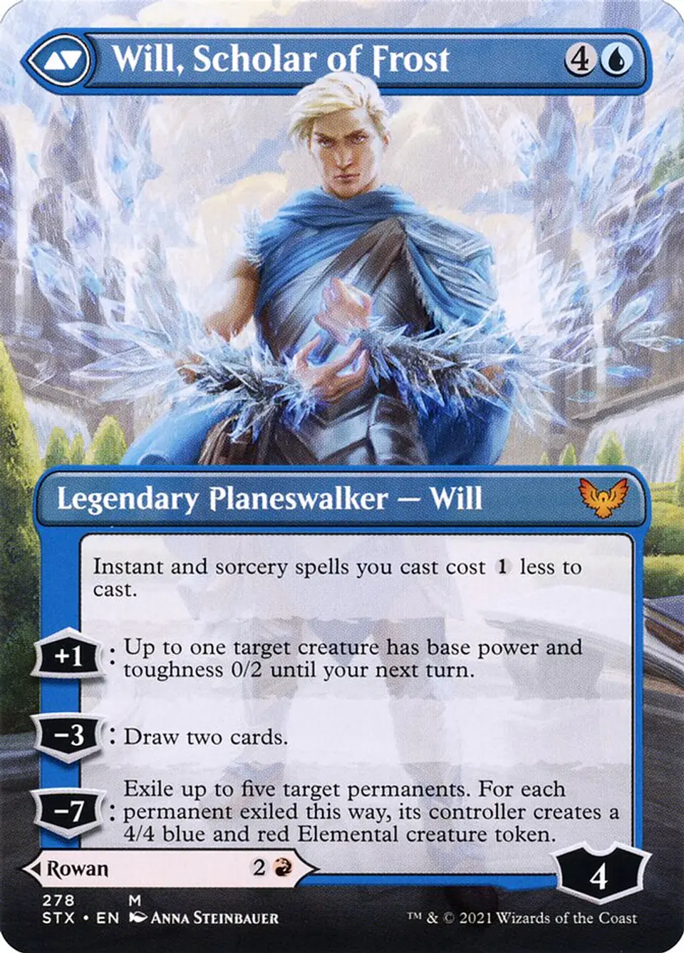 Rowan, Scholar of Sparks // Will, Scholar of Frost (Borderless) | Inglés | NM | STX 2