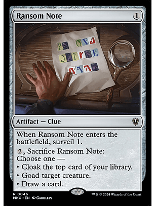 Ransom Note | Inglés | NM | MKC