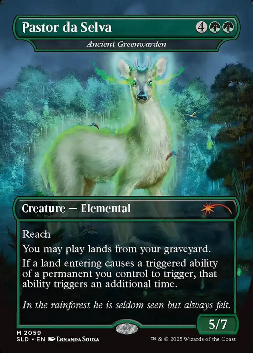 Ancient Greenwarden (Borderless foil) | Inglés | NM | SLD 1