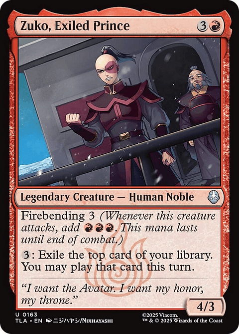 Zuko, Exiled Prince | Inglés | NM | TLA