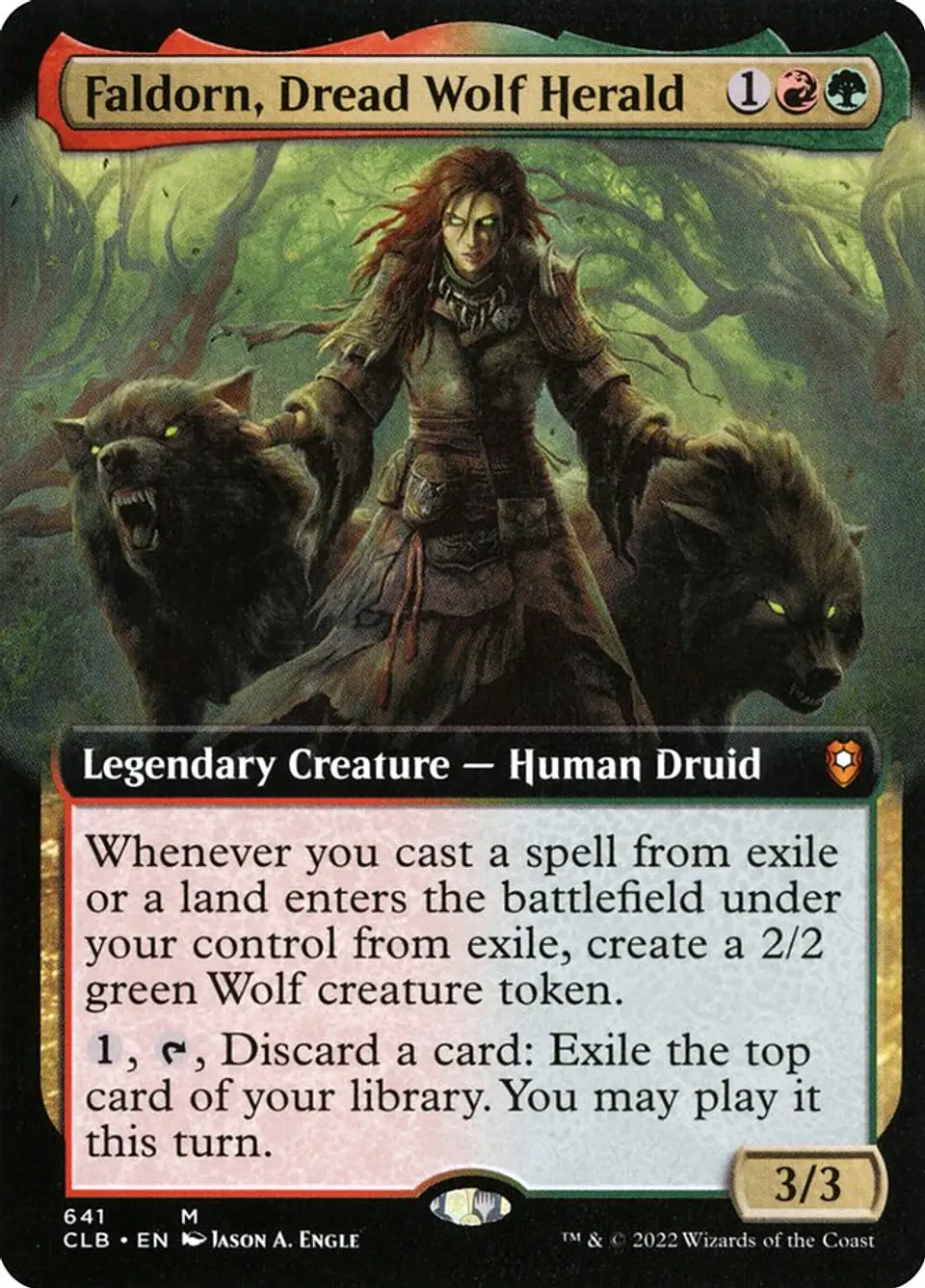 Faldorn, Dread Wolf Herald (Extended Art) | Inglés | NM | CLB 1