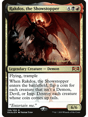 Rakdos, the Showstopper (Launch foil) | Español | EX | PRNA