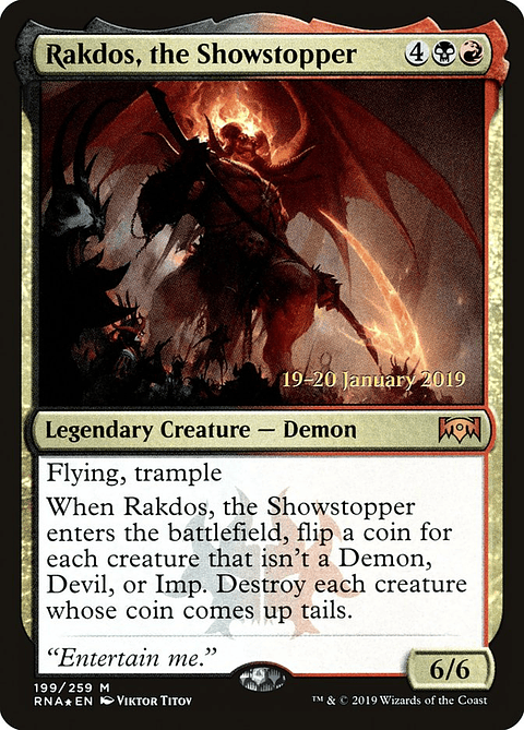 Rakdos, the Showstopper (Launch foil) | Español | EX | PRNA