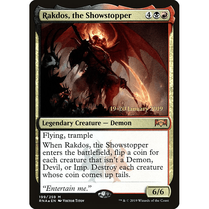 Rakdos, the Showstopper (Launch foil) | Español | EX | PRNA 1