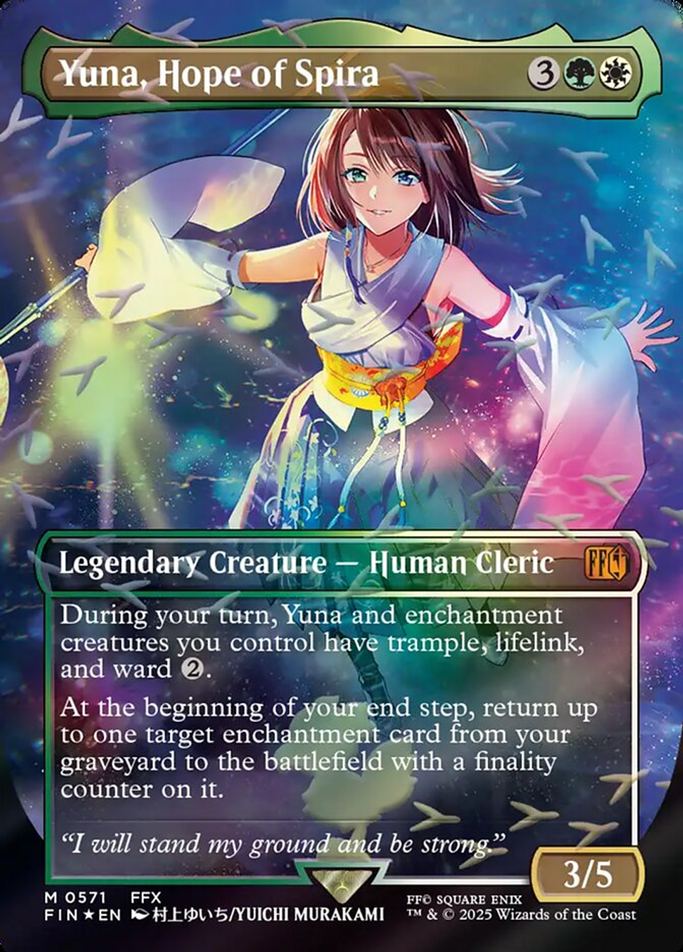 Yuna, Hope of Spira (Borderless foil) | Inglés | NM | FIN 1